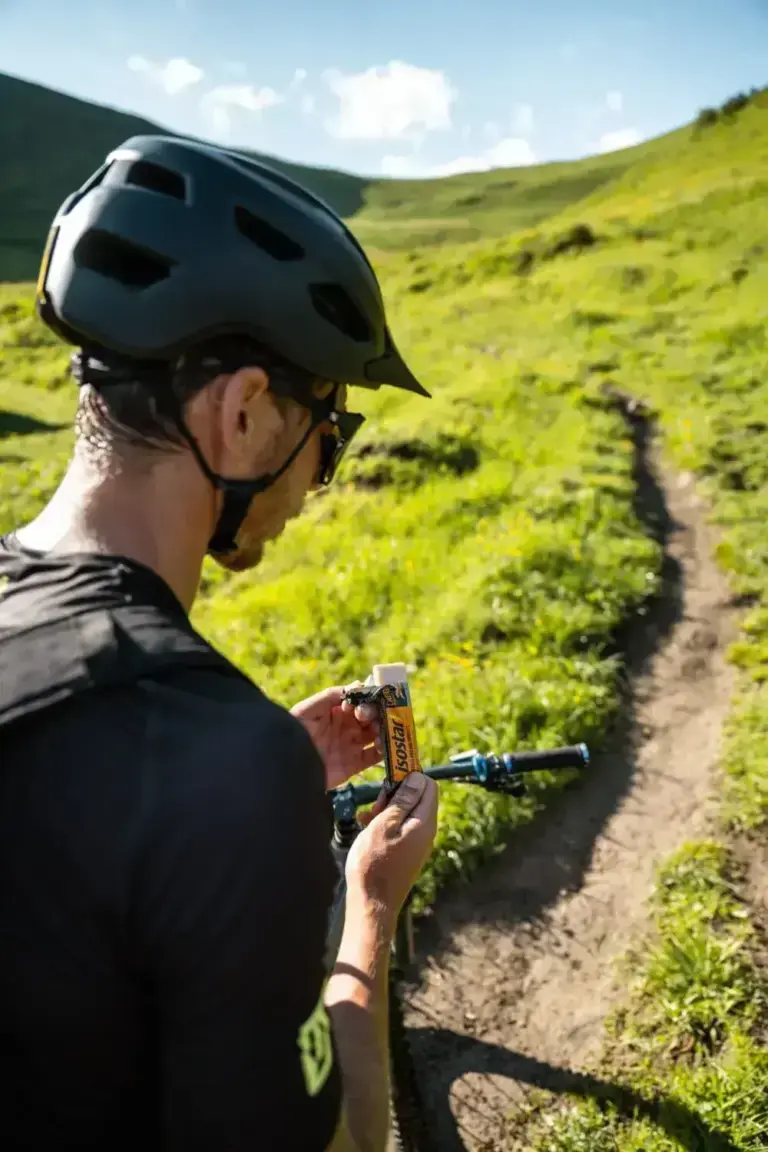 Mountain biker on an MTB course during a race