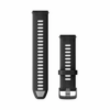 Black/smoke gray with blue-gray hardware • Spring bar / Quick Release • 22 mm • Silicone