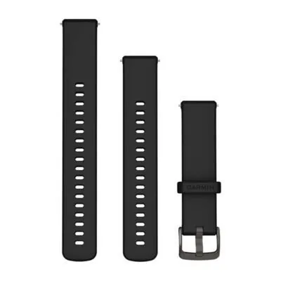 Garmin Quick Release 18 mm Watch Band Black Silicone / Slate Garmin Quick Release 18 mm Watch Band Black Silicone / Slate