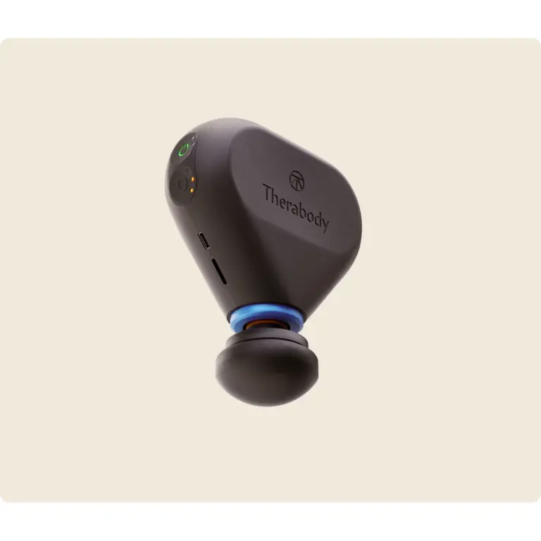 Theragun Mini Plus heated massage device — product and use view 2