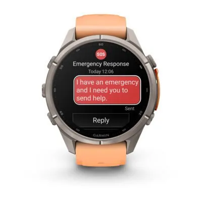 Garmin fēnix 9 Pro inReach 43 mm Titanium / Shell Pink / Autumn Orange Silicone