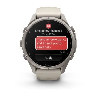 Garmin fēnix 9 Pro inReach 43 mm Titanium / Fog Grey / Dark Sandstone Silicone
