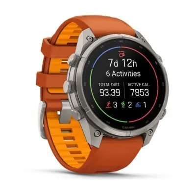 Garmin fēnix 9 Pro inReach 47 mm Titanium / Autumn Orange / Spark Orange Silicone