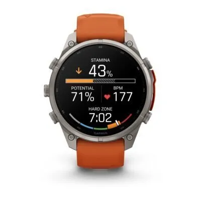 Garmin fēnix 9 Pro inReach 47 mm Titanium / Autumn Orange / Spark Orange Silicone