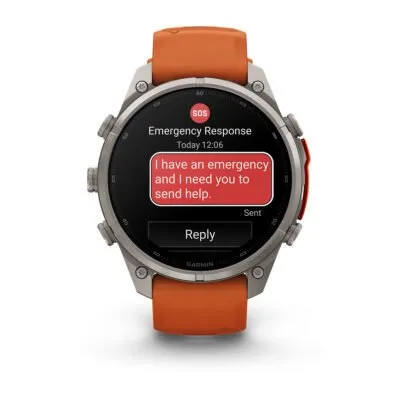 Garmin fēnix 9 Pro inReach 47 mm Titanium / Autumn Orange / Spark Orange Silicone