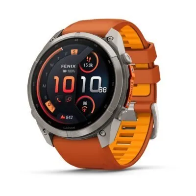Garmin fēnix 9 Pro inReach 51 mm Titanium / Autumn Orange / Spark Orange Silicone