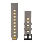 Garmin QuickFit 22 Watch Band Silver Gray / Yellow Flare Silicone Garmin QuickFit 22 Watch Band Silver Gray / Yellow Flare Silicone