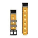 Garmin QuickFit 22 Watch Band Silver Gray / Yellow Flare Silicone Garmin QuickFit 22 Watch Band Silver Gray / Yellow Flare Silicone