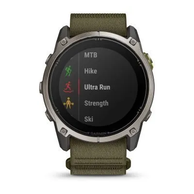 Garmin Enduro 4 Titanium / Dark Olive ComfortFit Fabric Band