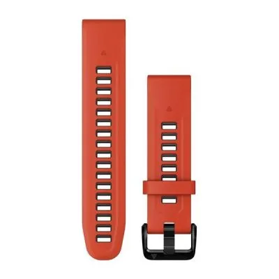 Garmin QuickFit 20 Watch Band Flame Red/Graphite Silicone Garmin QuickFit 20 Watch Band Flame Red/Graphite Silicone